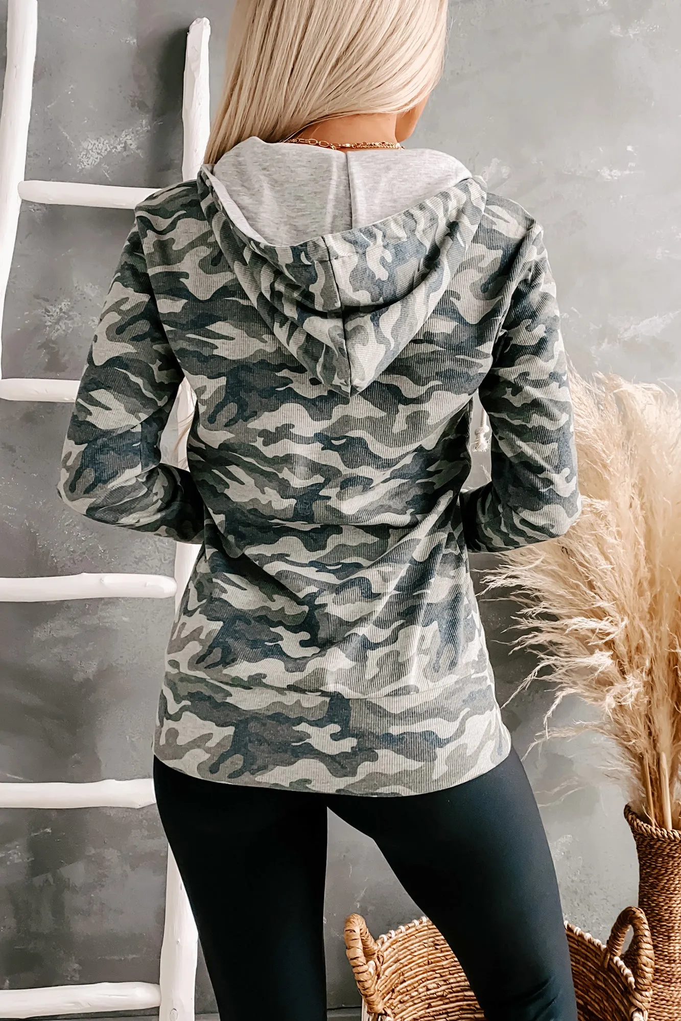Follow In Your Steps Quarter Zip Hoodie (Camo)