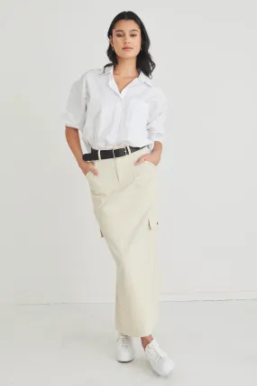 Frank Cotton Utility Skirt Ivory