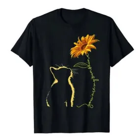 Funki Buys | Shirts | Women's Sunflower and Cat Printed Tee