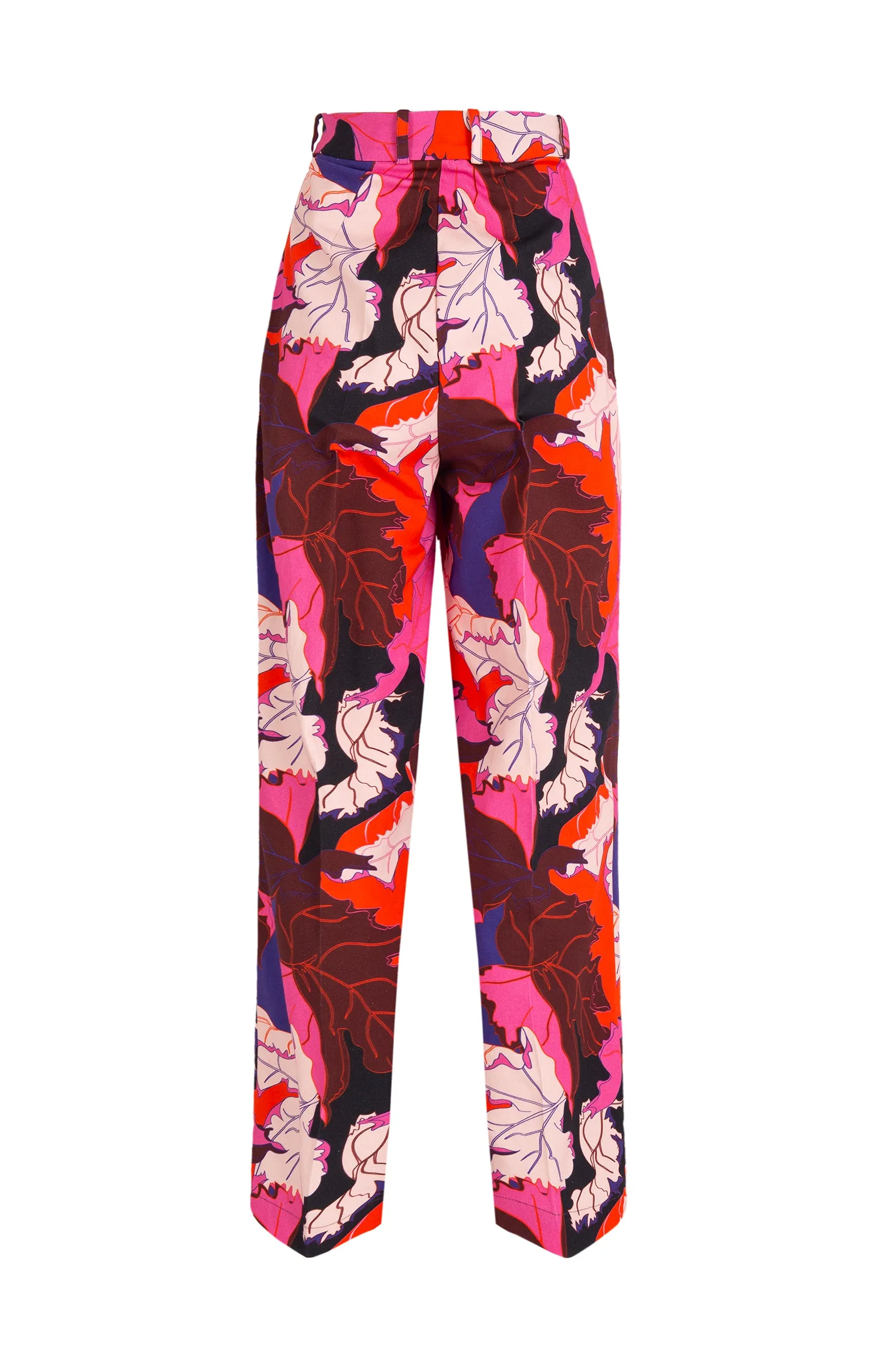 FURMINT high waisted chinos 'pink leaves'