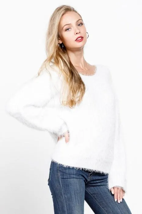 Fuzzy Metallic Sweater - Assorted Colors