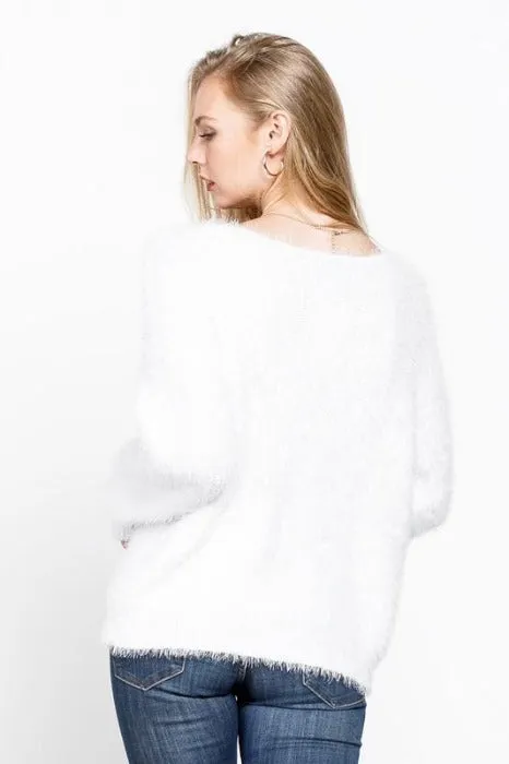 Fuzzy Metallic Sweater - Assorted Colors