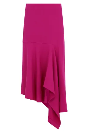 GODET DRAPE SKIRT | FUSCHIA