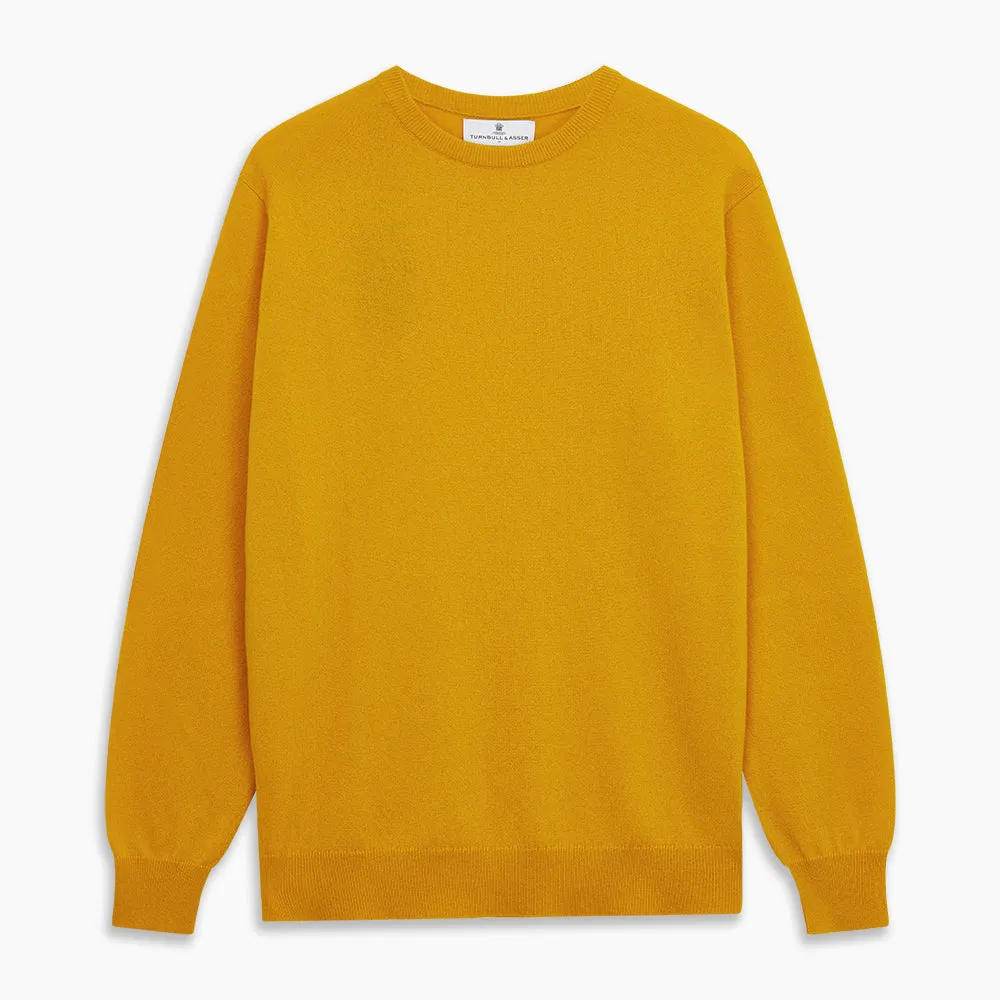 Gold Glenn Cashmere Crew Neck Jumper