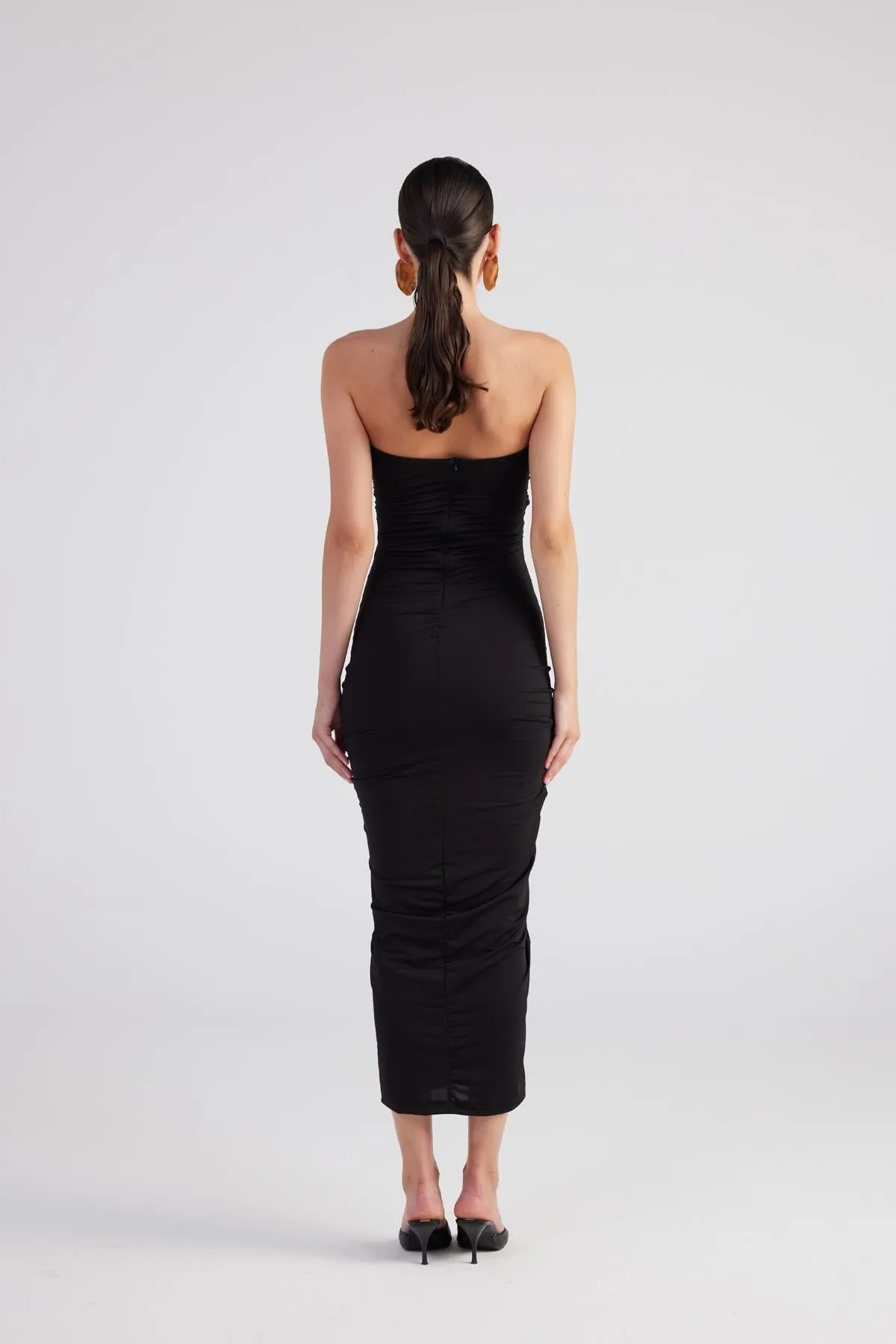 Hailey Strapless Cut Out Dress Black