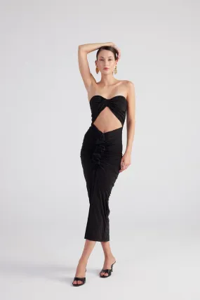 Hailey Strapless Cut Out Dress Black