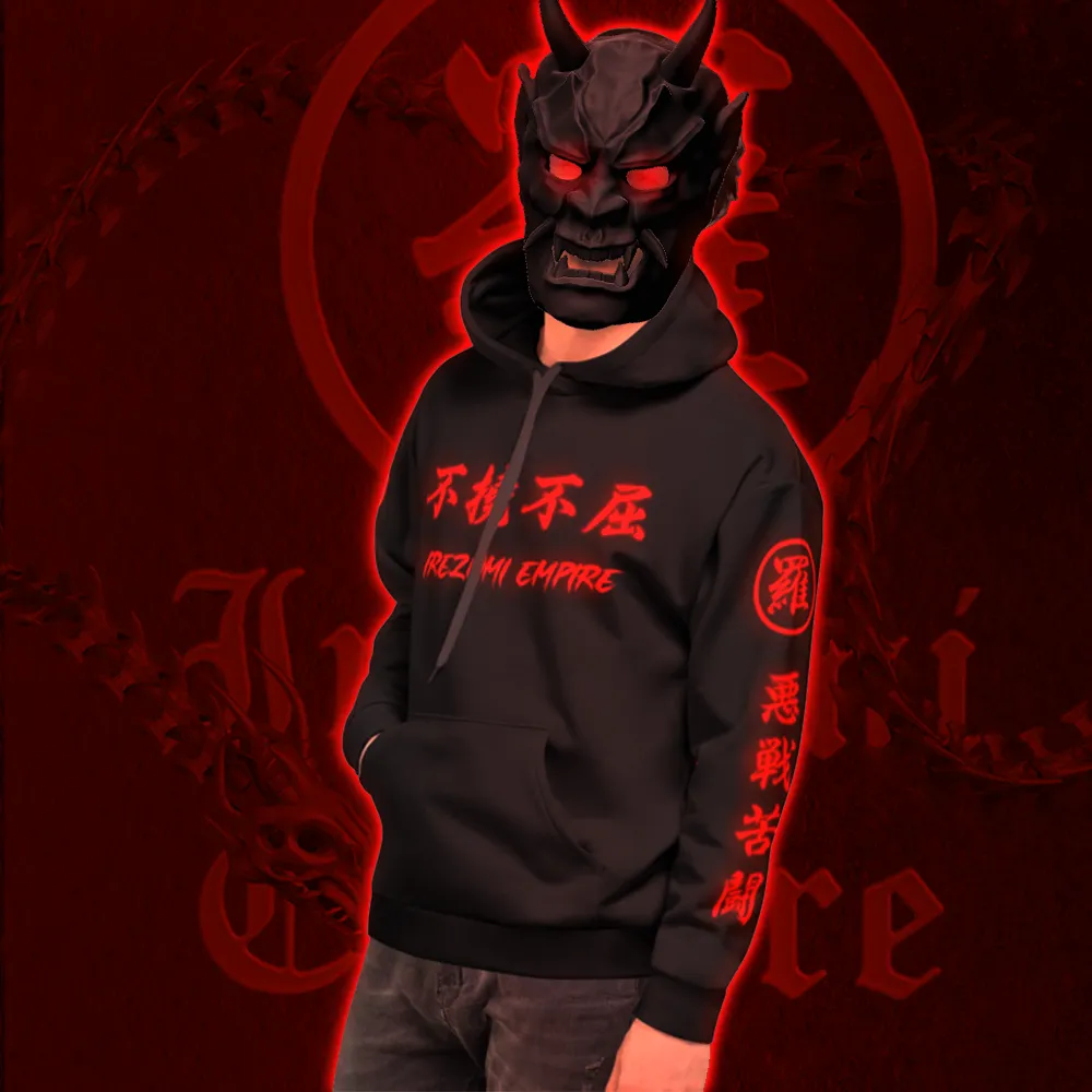 Hannya Raging Sun Pullover Hoodie
