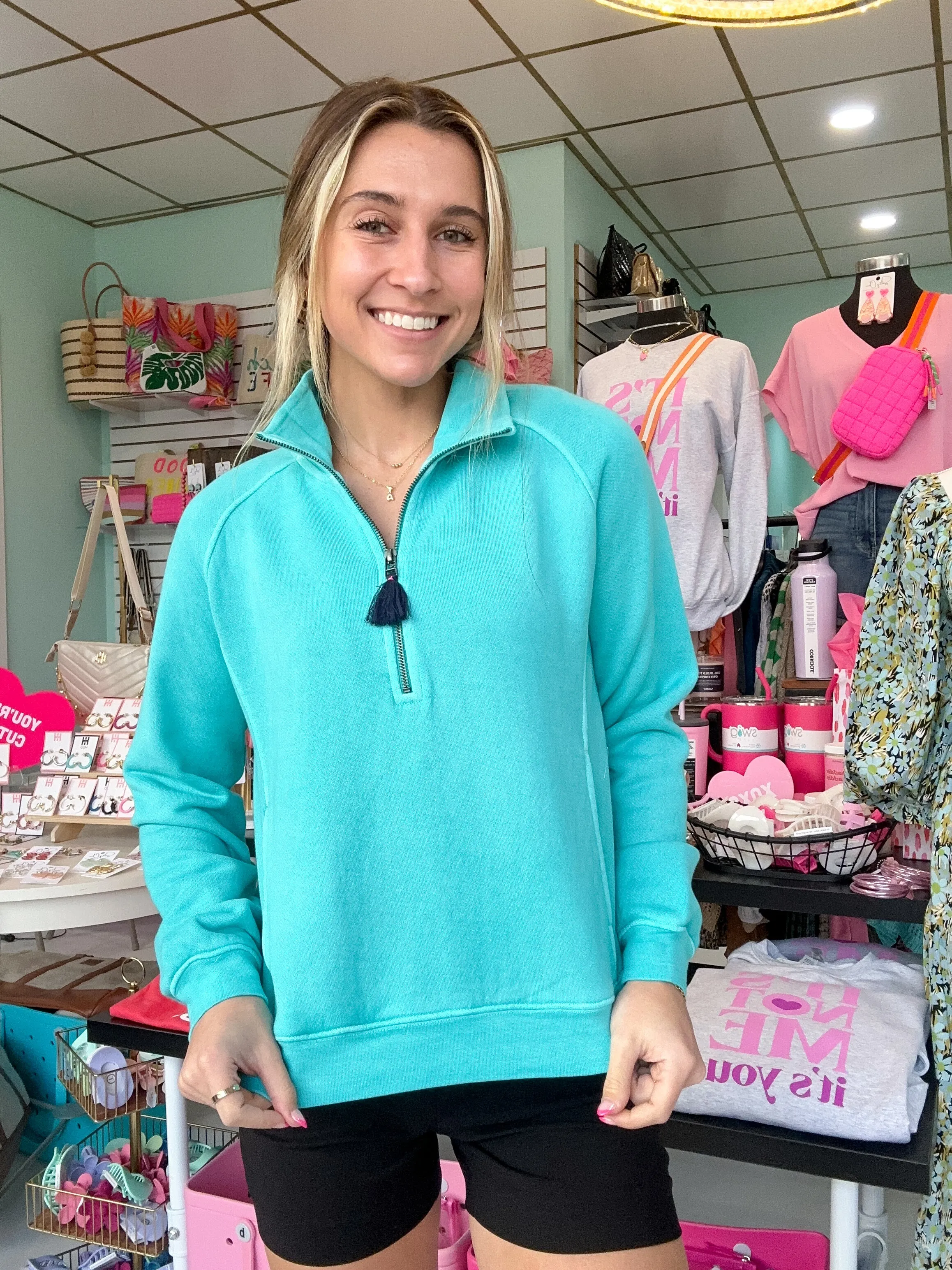 Hatley Mock Neck Pullover - Baltic