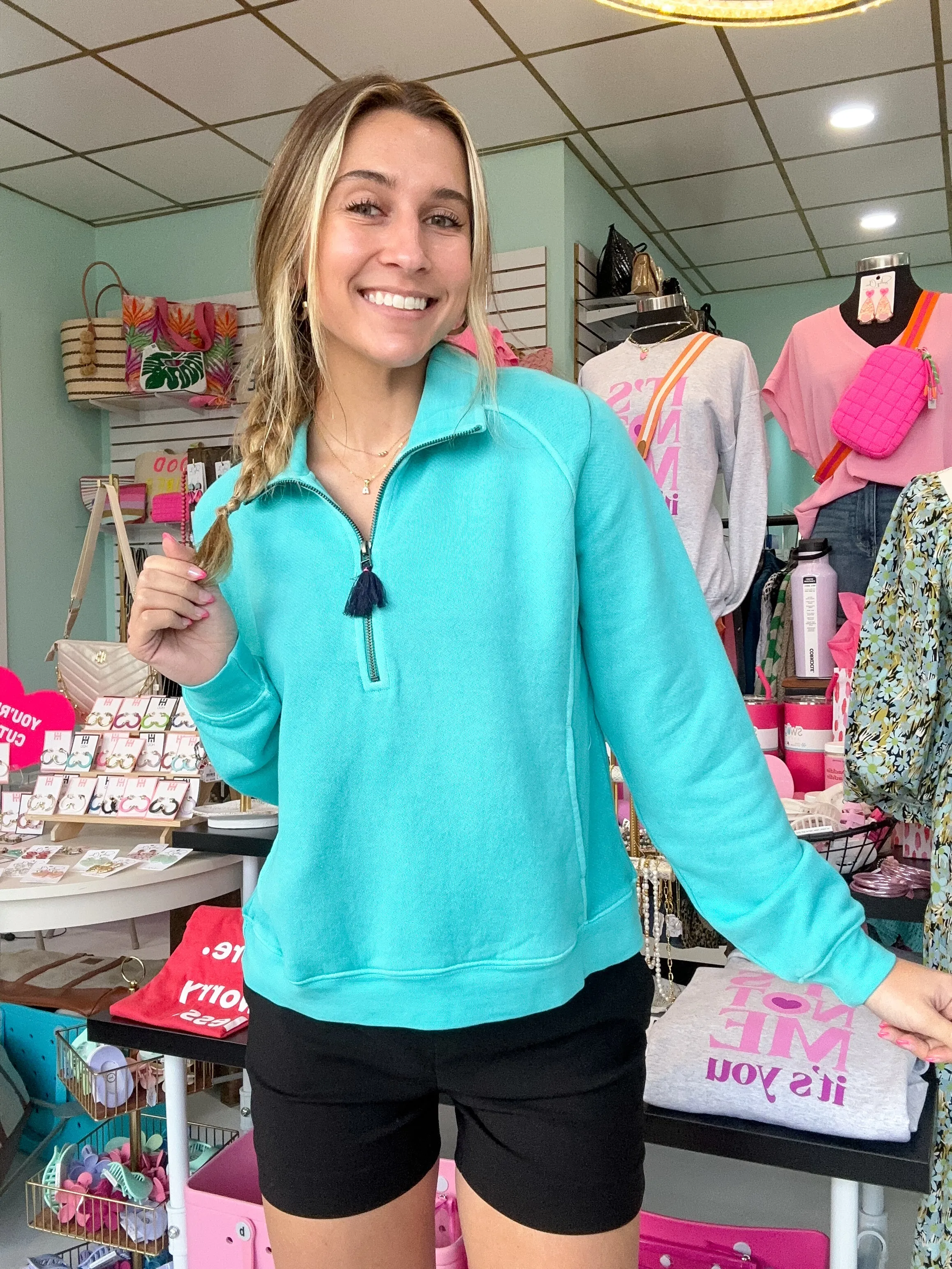 Hatley Mock Neck Pullover - Baltic