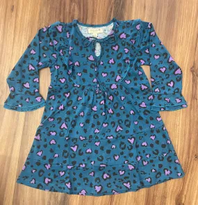 Heart Leopard Print Knit Dress