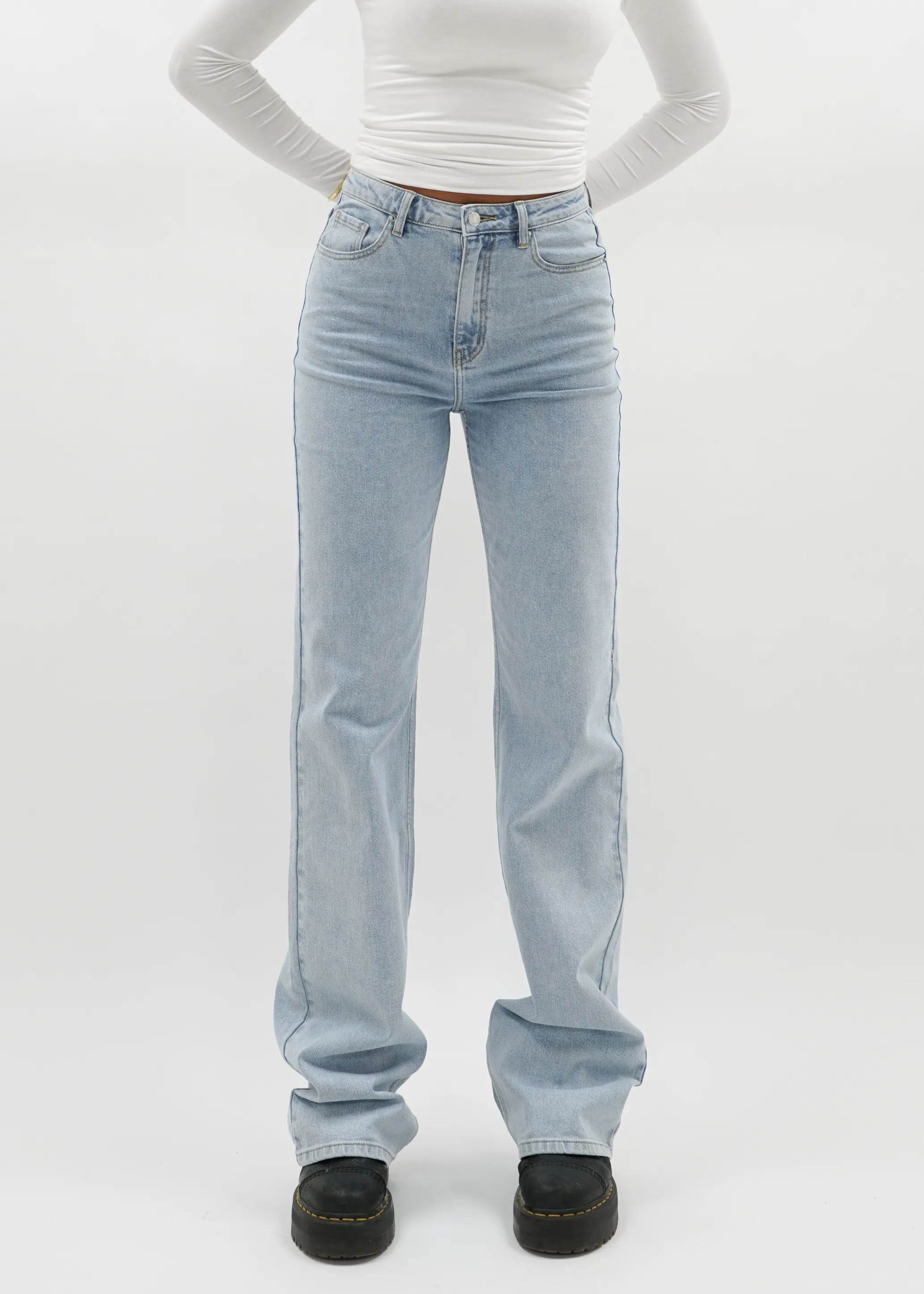 High waist wide leg jeans light blue (TALL)
