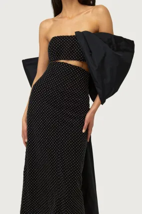 Highwaist Crystal Embellished Midi Skirt