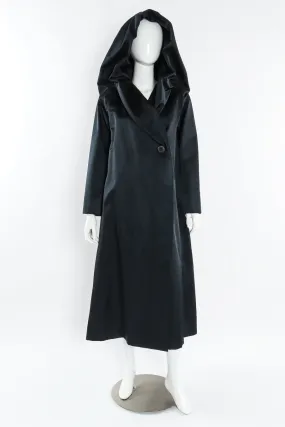 Hooded Satin Overcoat