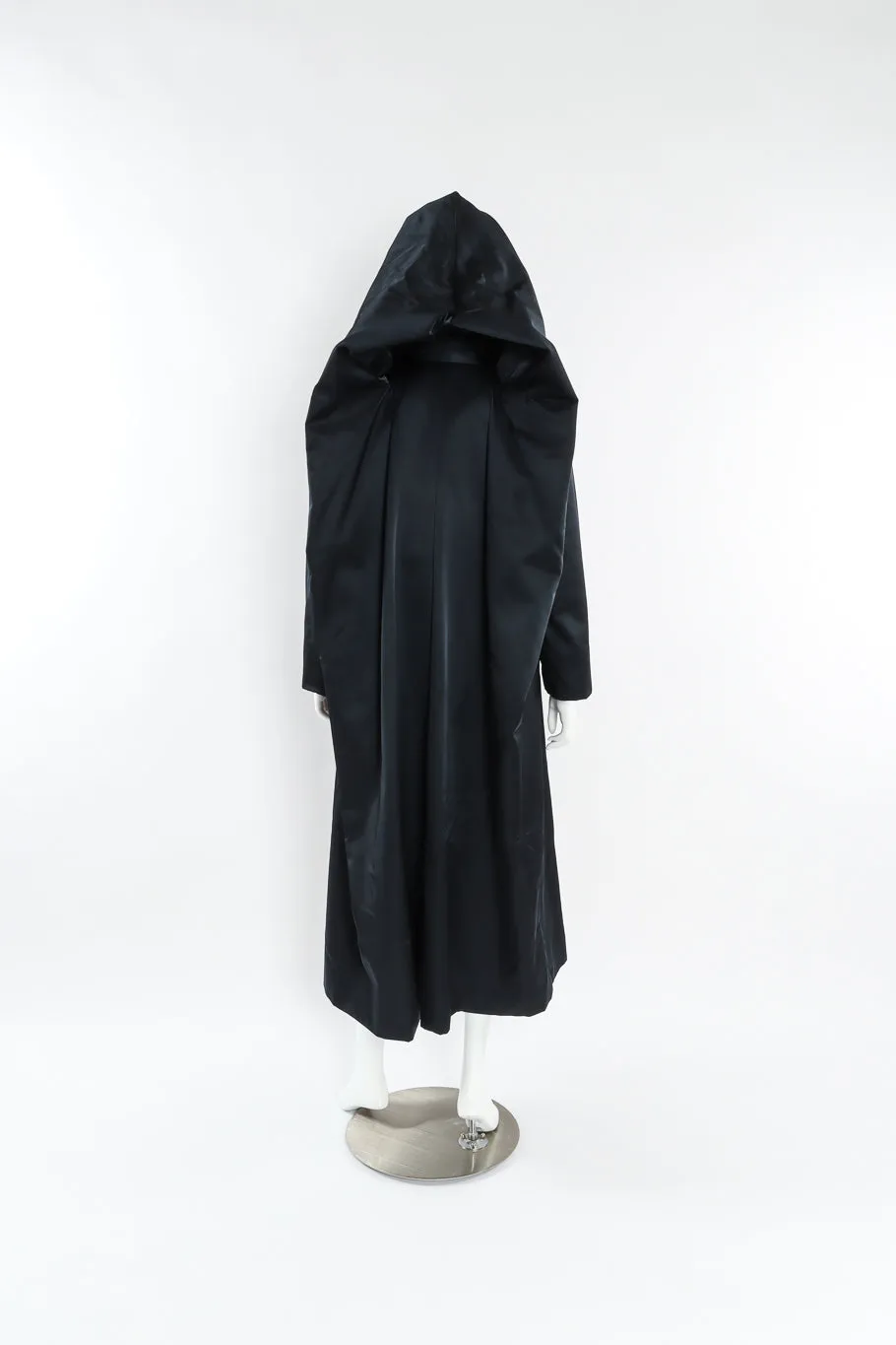 Hooded Satin Overcoat