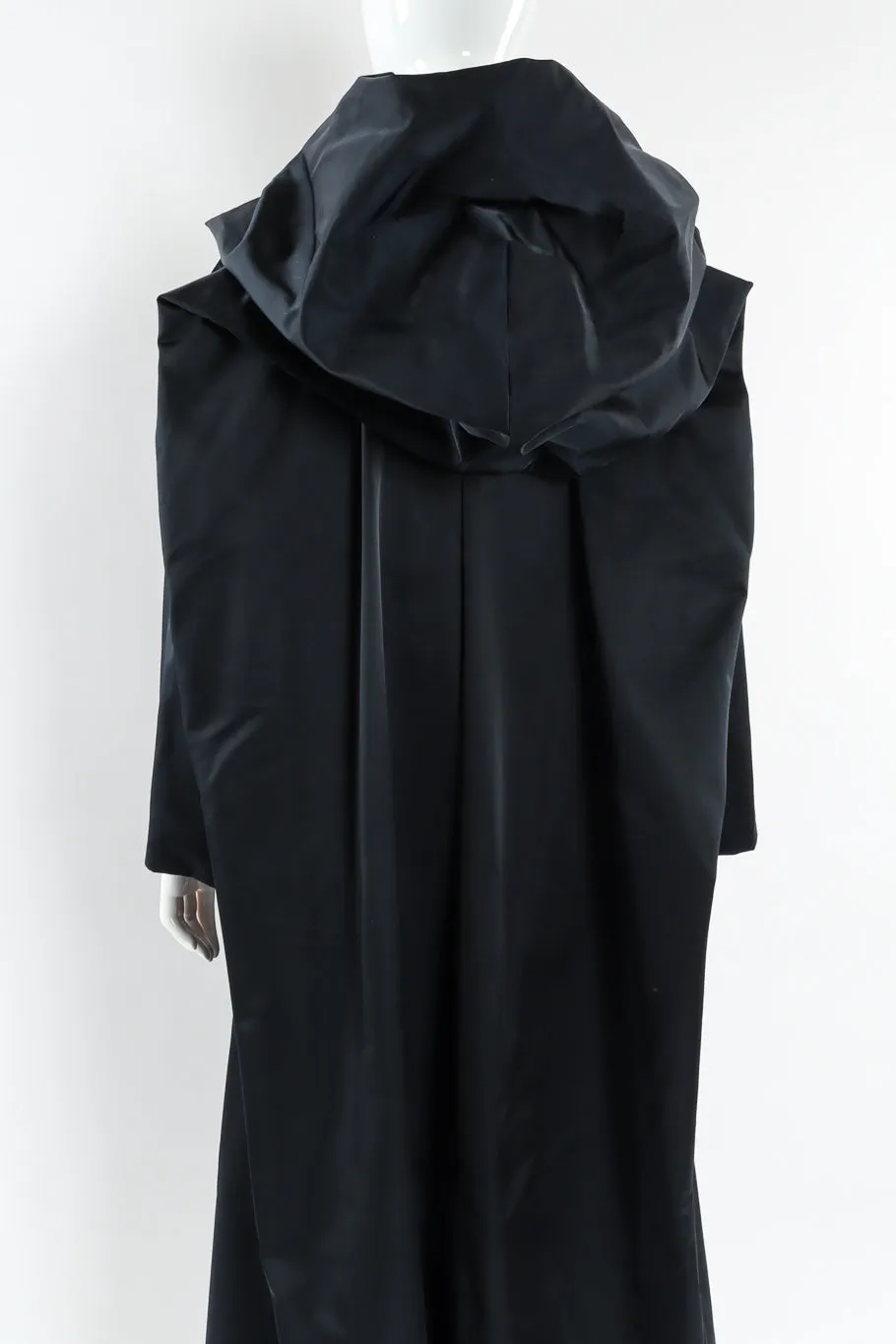 Hooded Satin Overcoat