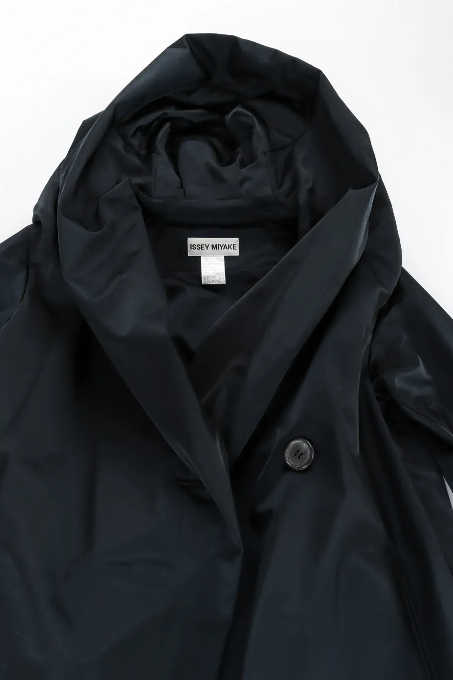 Hooded Satin Overcoat