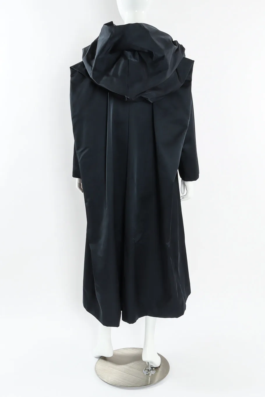 Hooded Satin Overcoat
