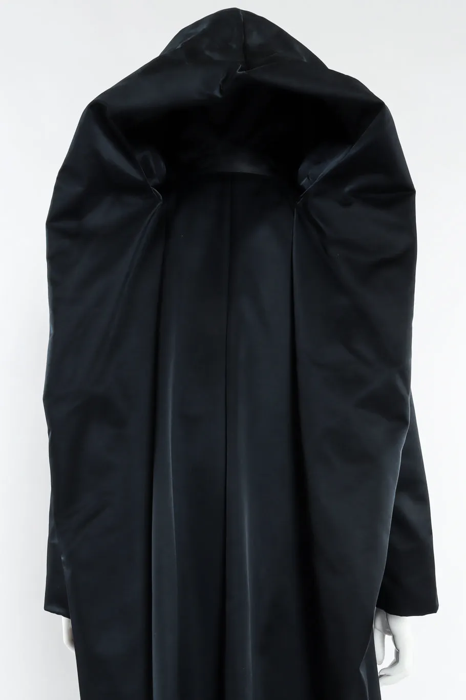Hooded Satin Overcoat