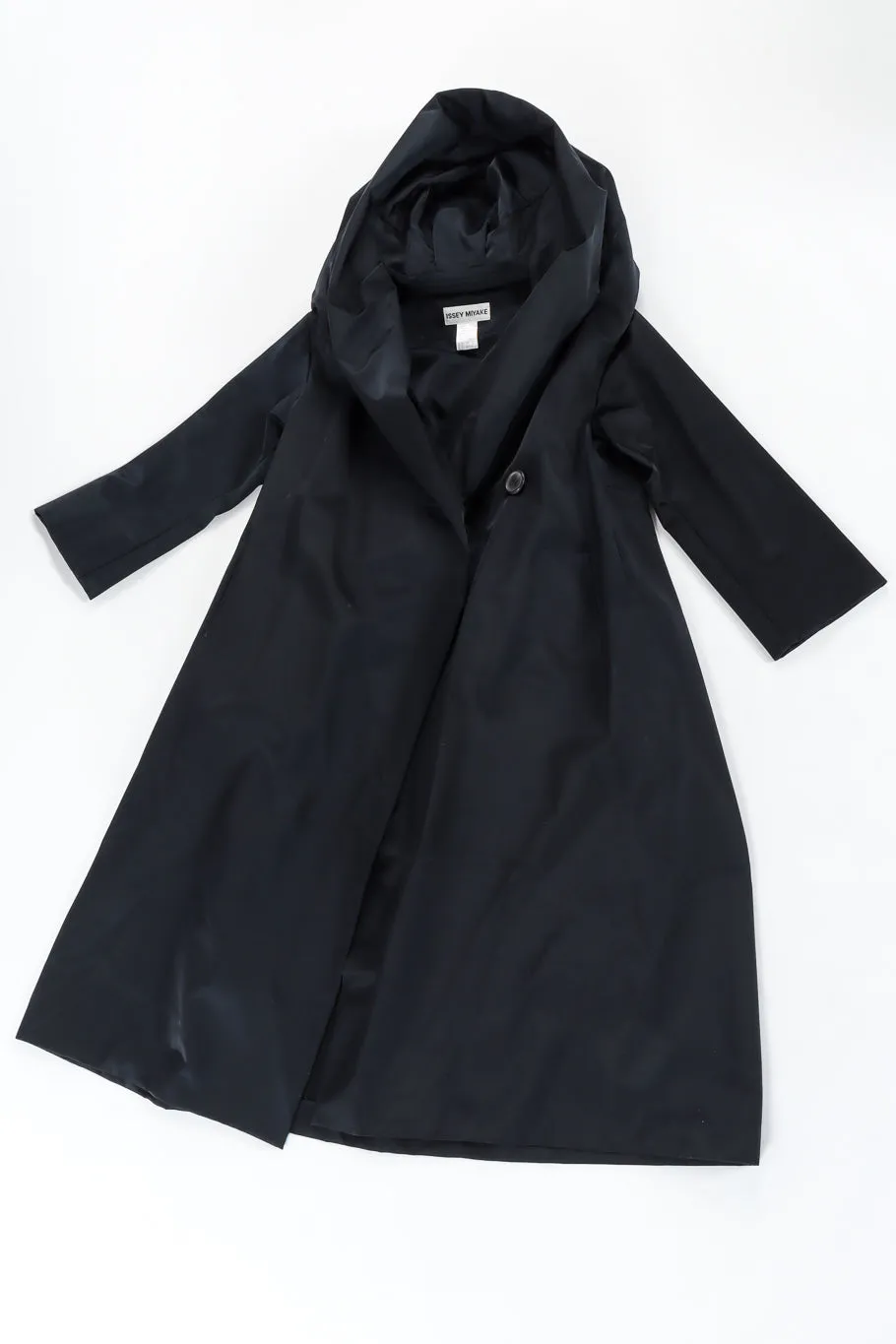 Hooded Satin Overcoat