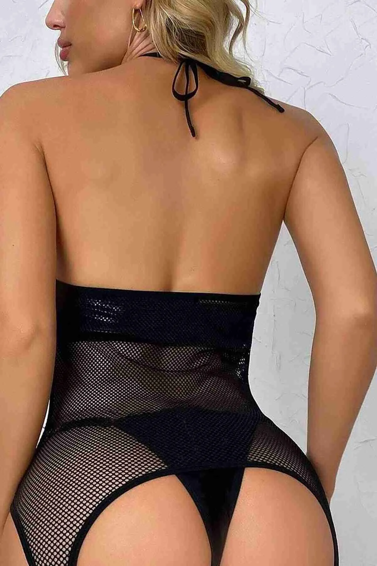 IGR Women Merry See Faux Leather Gartered Fantasy Lingerie Black - Beauvais