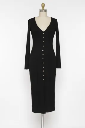 Jackie's Black Button Dress