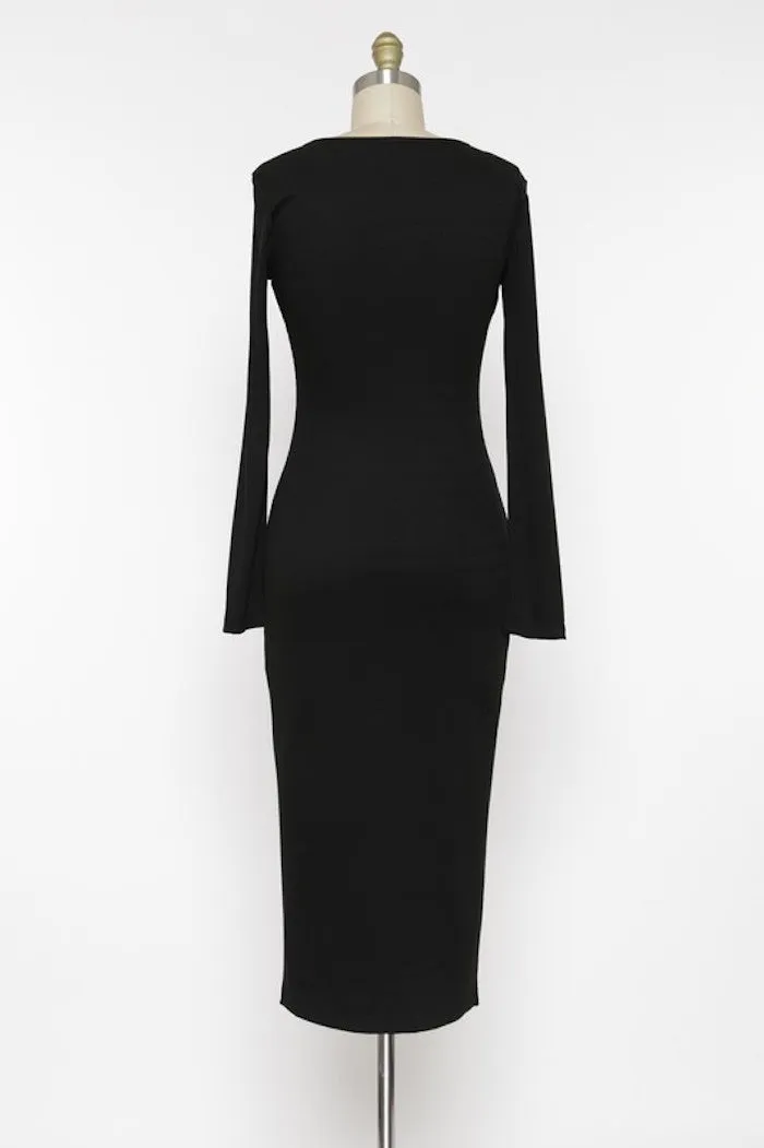 Jackie's Black Button Dress