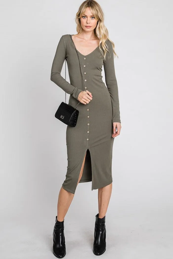 Jackie's Black Button Dress