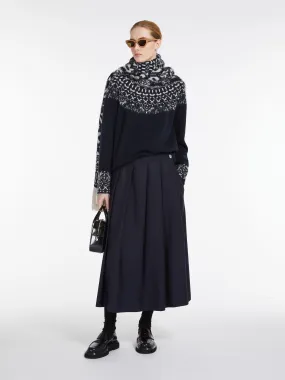 Jacquard-knit wool and mohair scarf