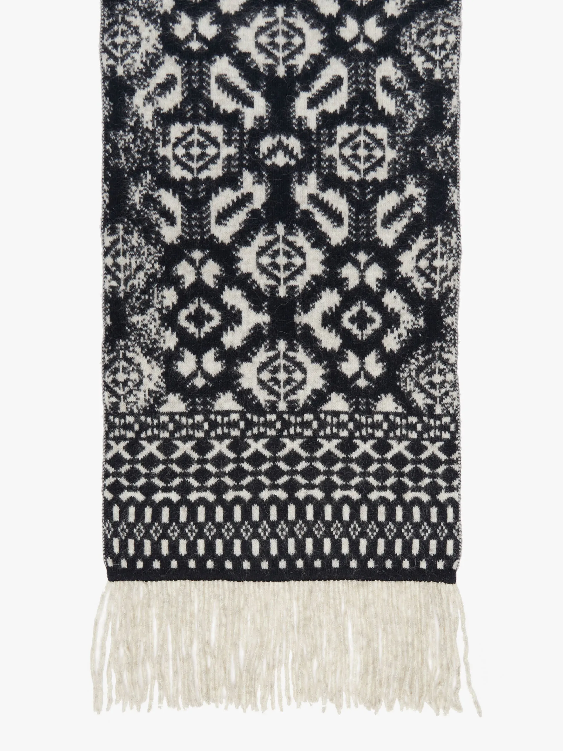 Jacquard-knit wool and mohair scarf