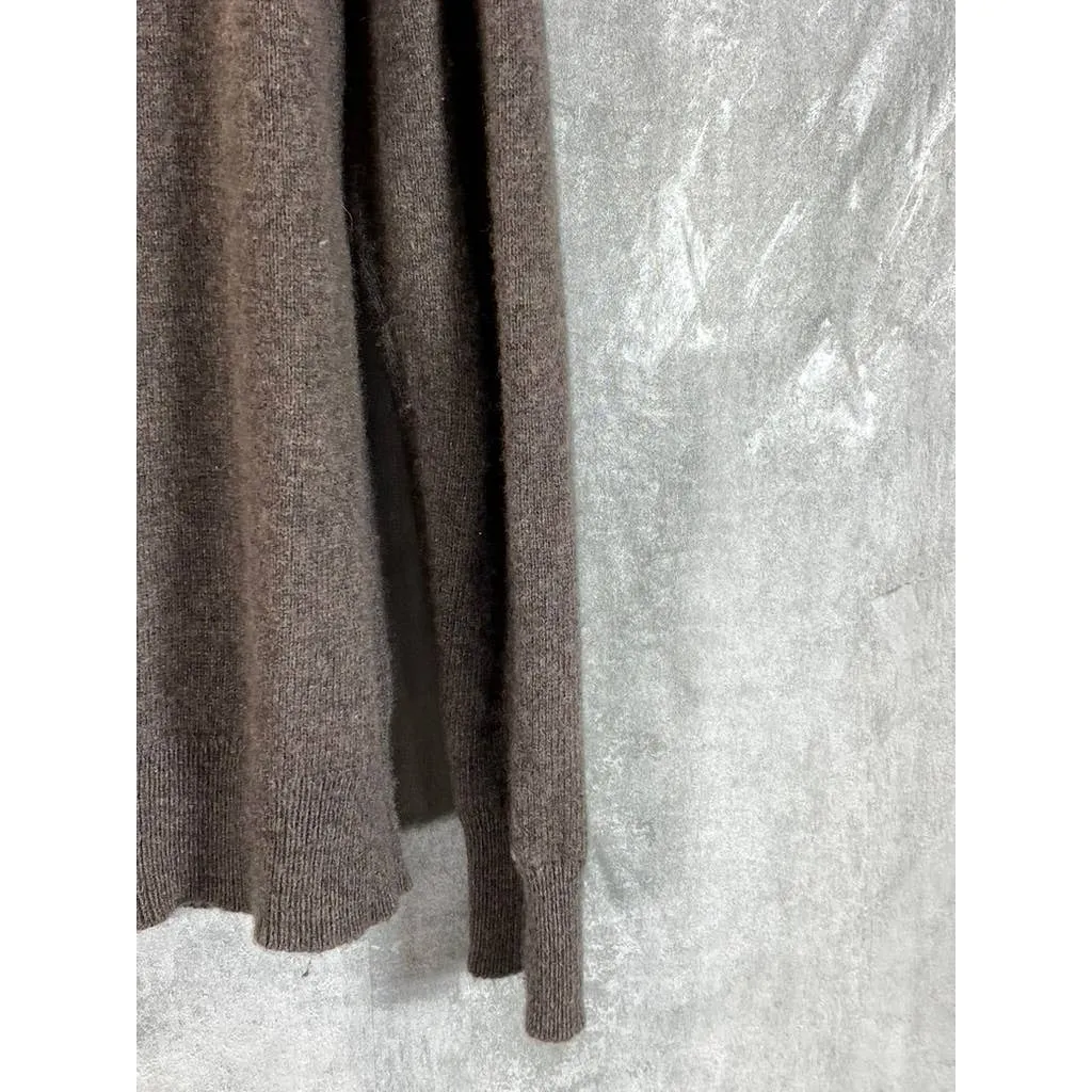 J.CREW Men's Brown Lambswool Shawl-Collar Pullover Sweater SZ M