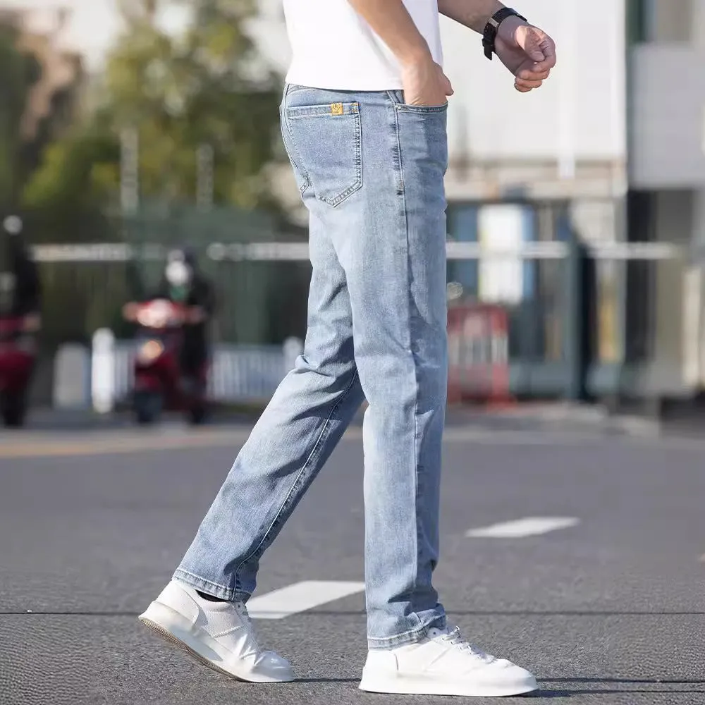 Jeans Men's Slim-fit Straight Trousers