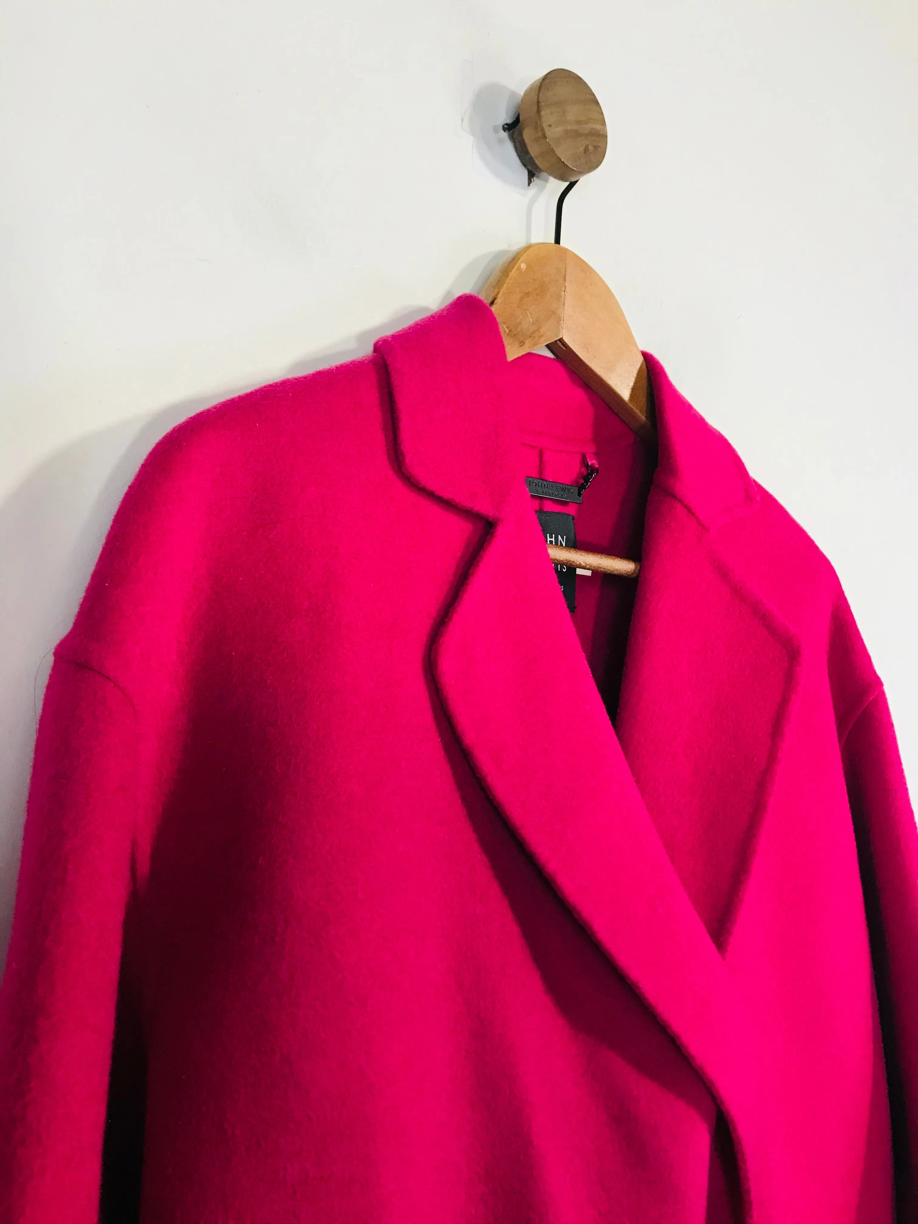 John Lewis Women's Wool Overcoat Coat | UK8 | Pink