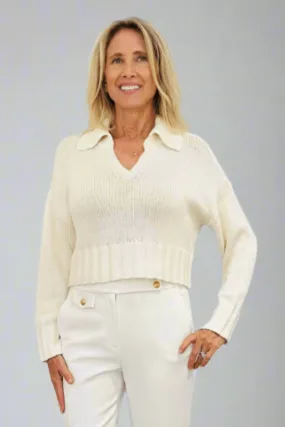 Knit V Neck Crop Top