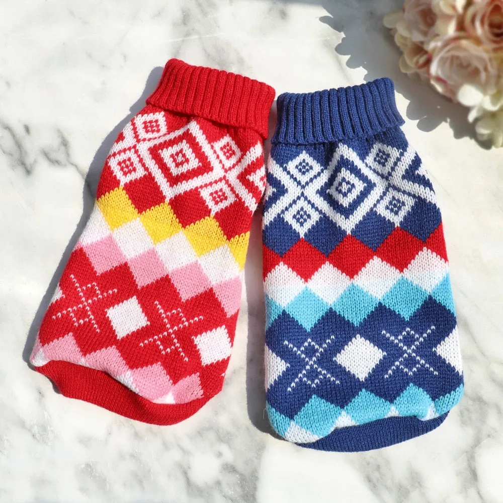 Knitted Winter Sweater for French Bulldog