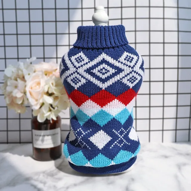 Knitted Winter Sweater for French Bulldog