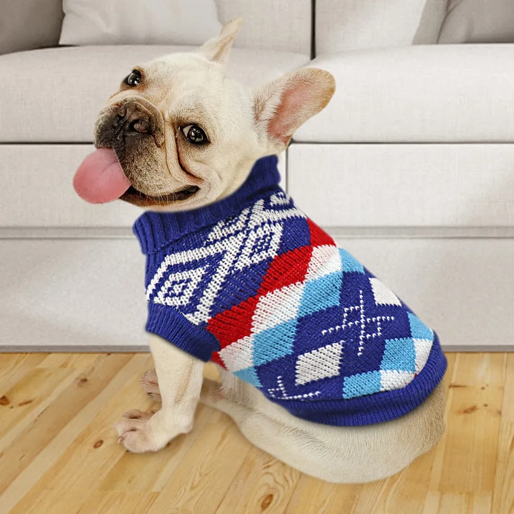 Knitted Winter Sweater for French Bulldog