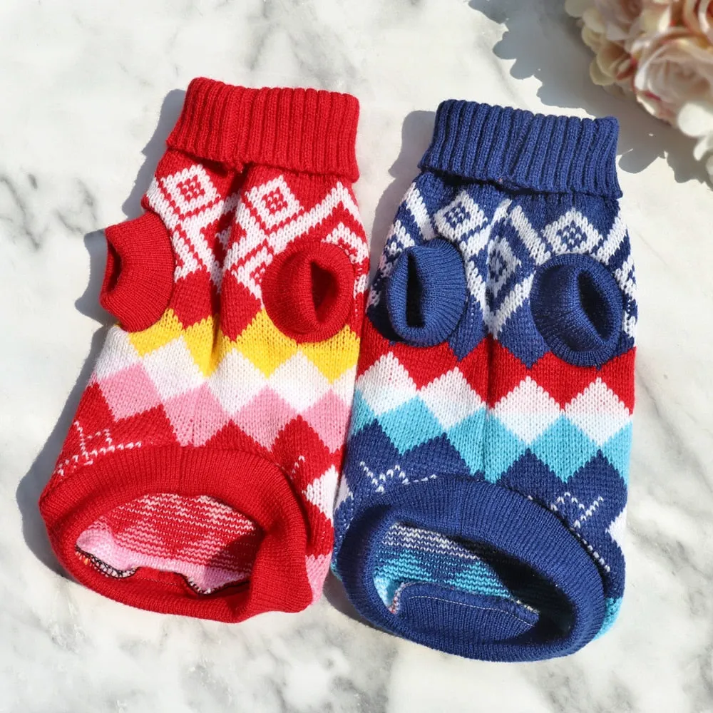 Knitted Winter Sweater for French Bulldog