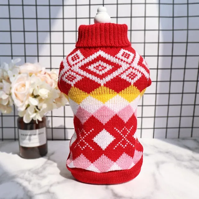 Knitted Winter Sweater for French Bulldog