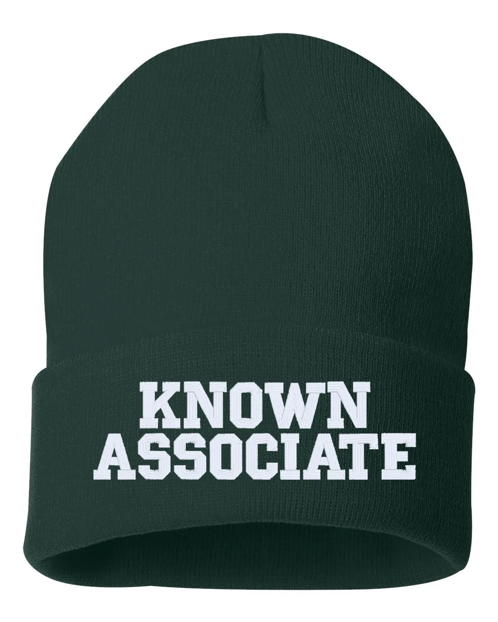 KNOWN ASSOCIATE Embroidered Cuffed Beanie Hat