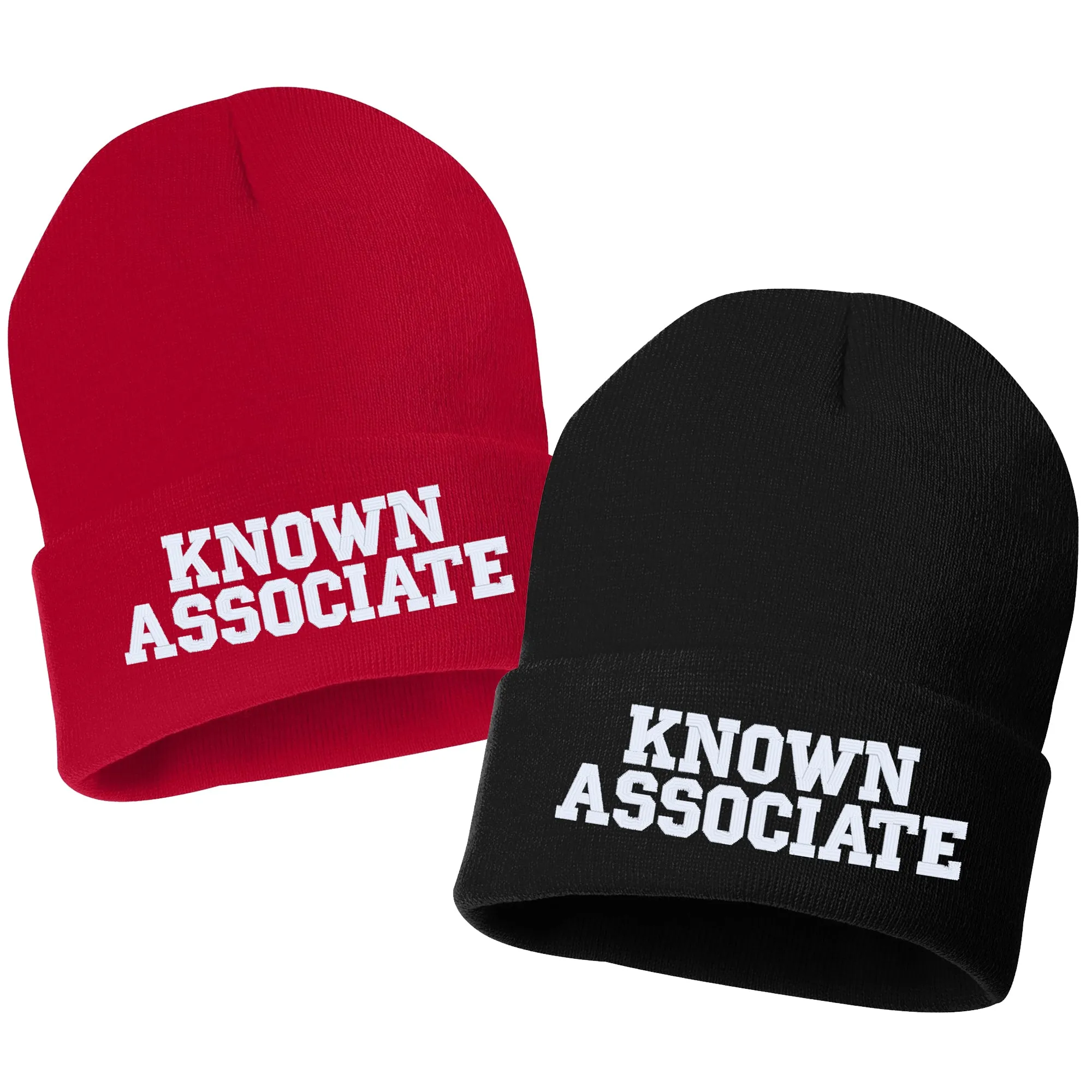 KNOWN ASSOCIATE Embroidered Cuffed Beanie Hat