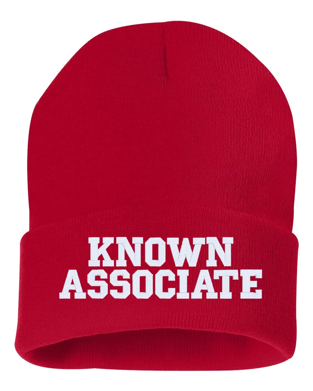 KNOWN ASSOCIATE Embroidered Cuffed Beanie Hat