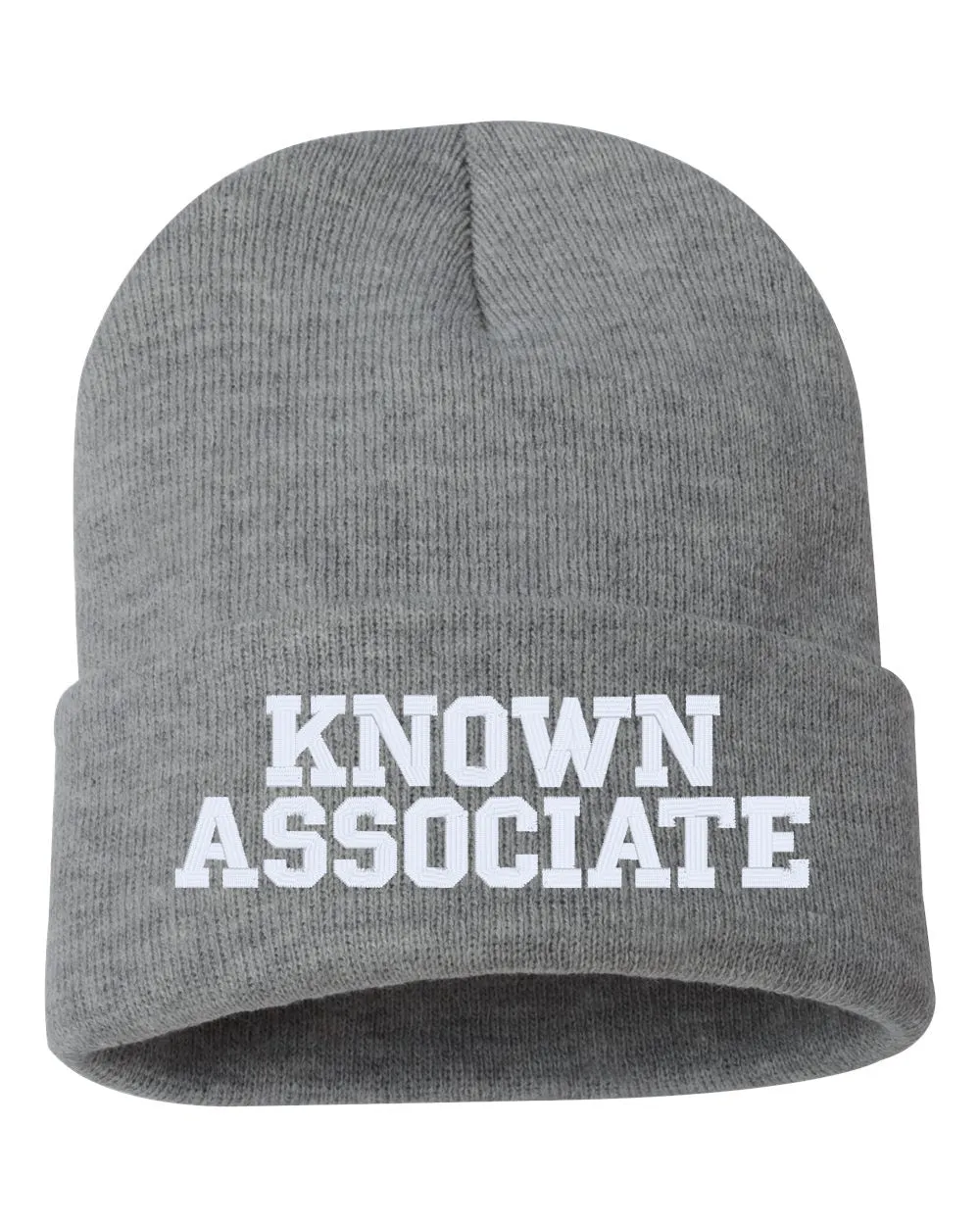 KNOWN ASSOCIATE Embroidered Cuffed Beanie Hat