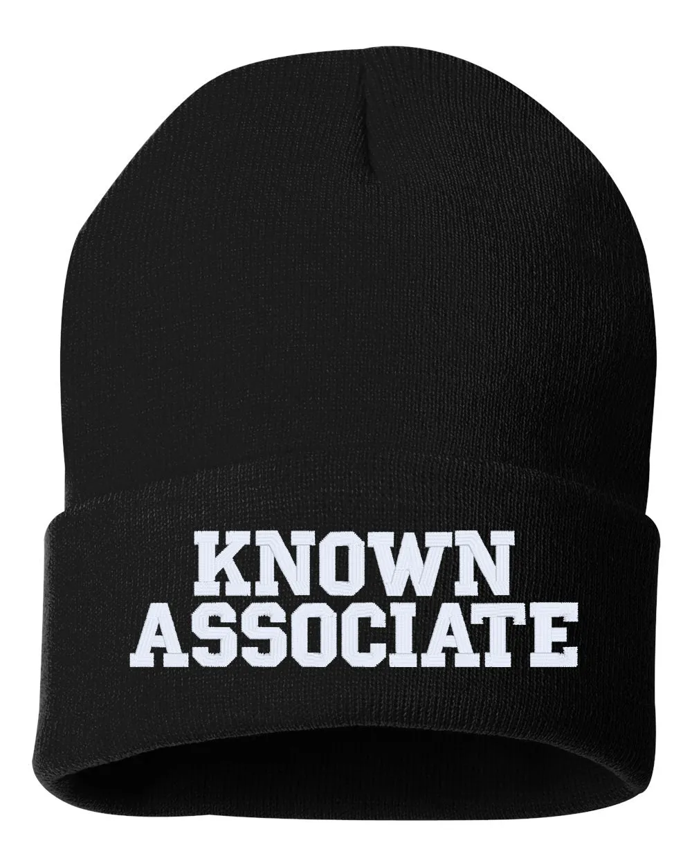 KNOWN ASSOCIATE Embroidered Cuffed Beanie Hat
