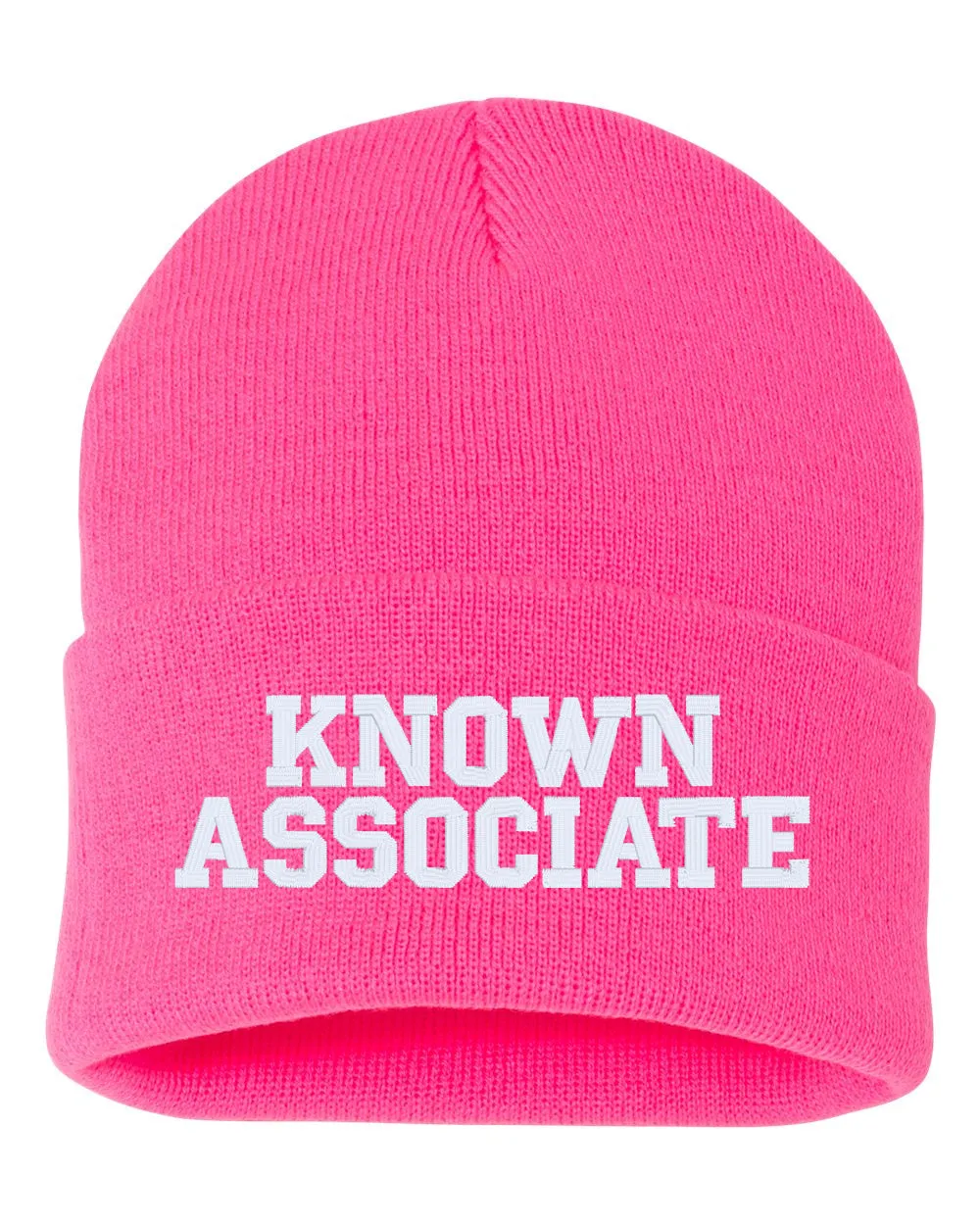 KNOWN ASSOCIATE Embroidered Cuffed Beanie Hat