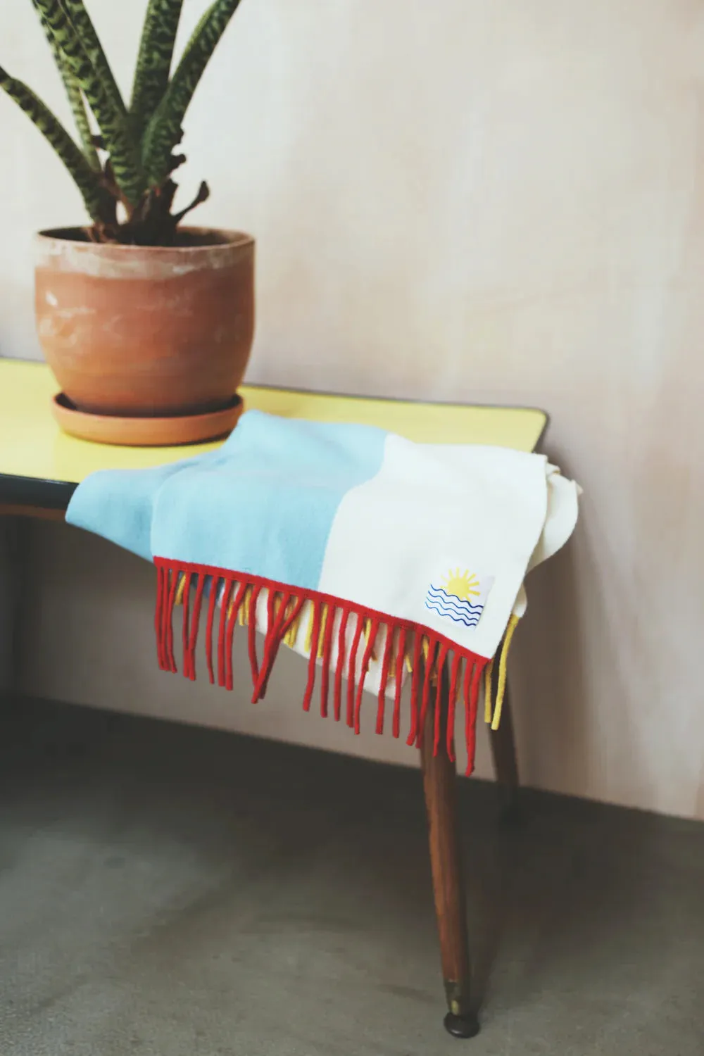 L.F. Markey Colourblock Tassel Scarf // Aqua Multi