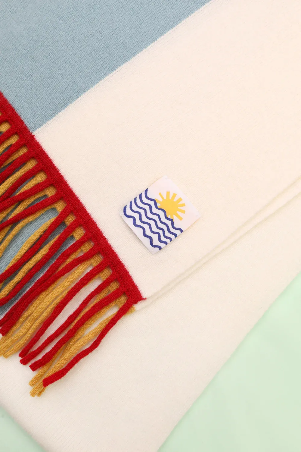 L.F. Markey Colourblock Tassel Scarf // Aqua Multi
