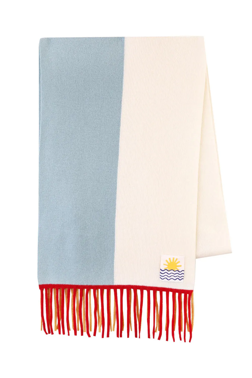 L.F. Markey Colourblock Tassel Scarf // Aqua Multi
