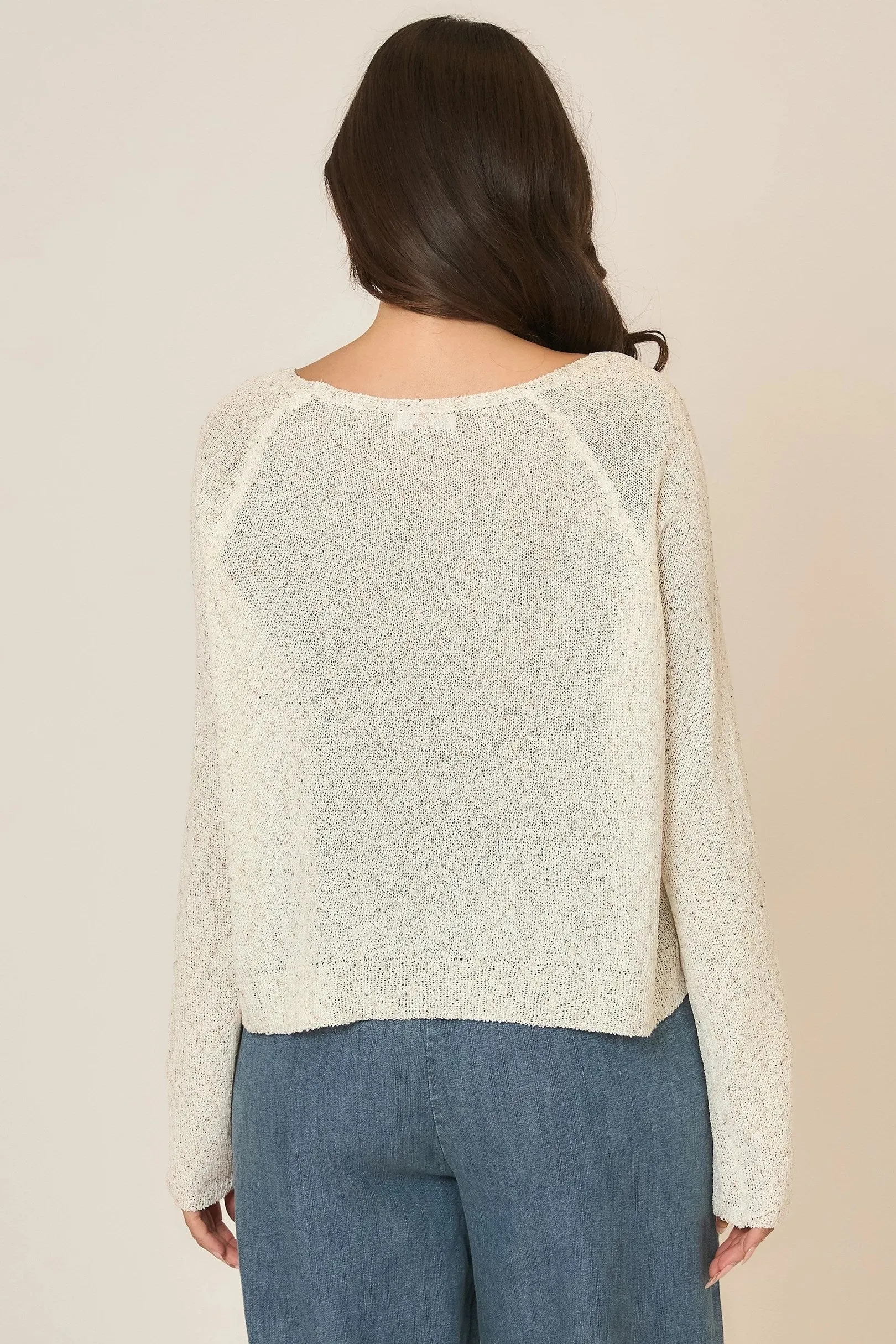 Light Knit Melange Boat
Neck Sweater