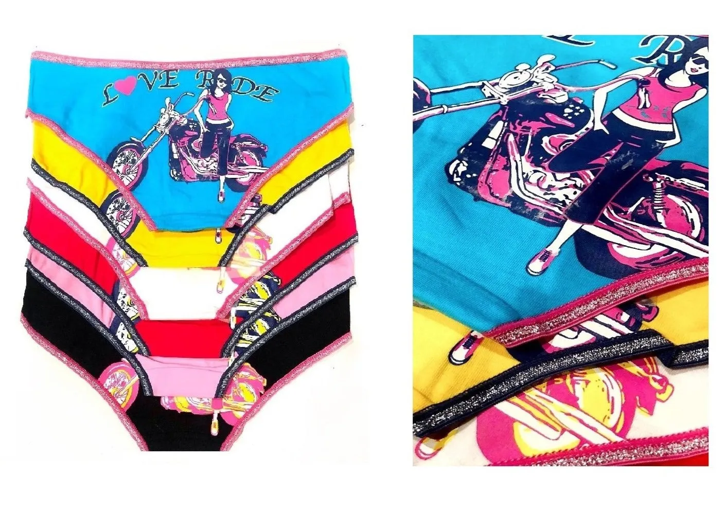 'Love Ride' Girl Biker Bikini Panties