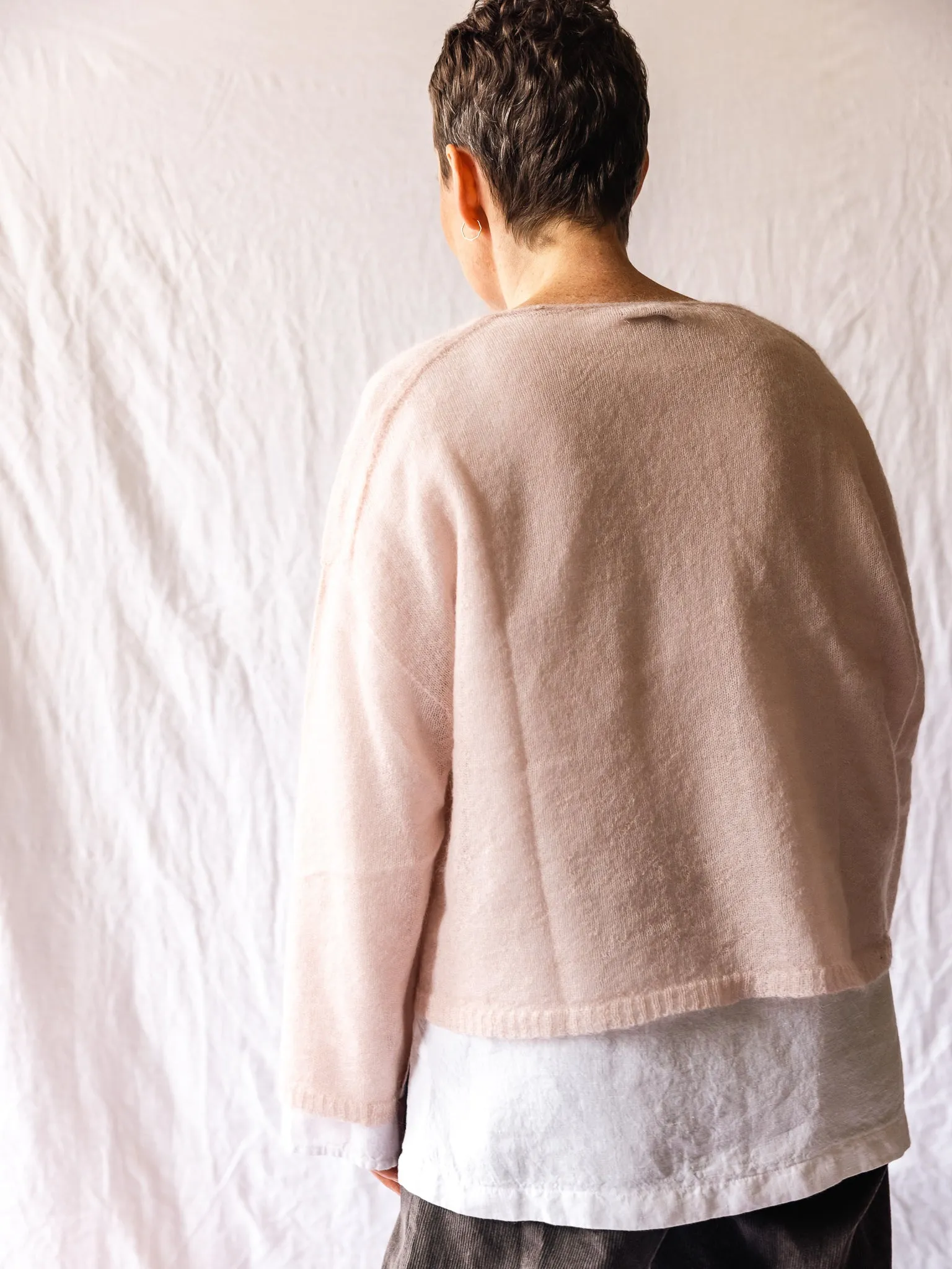 Luna Gallery Mohair Crop V Neck Sweater